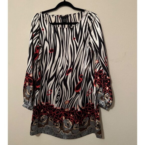 BCBGMAXAZRIA Shift Tunic Dress S Small Silky Stretch Washable Long Sleeve - Picture 6 of 9